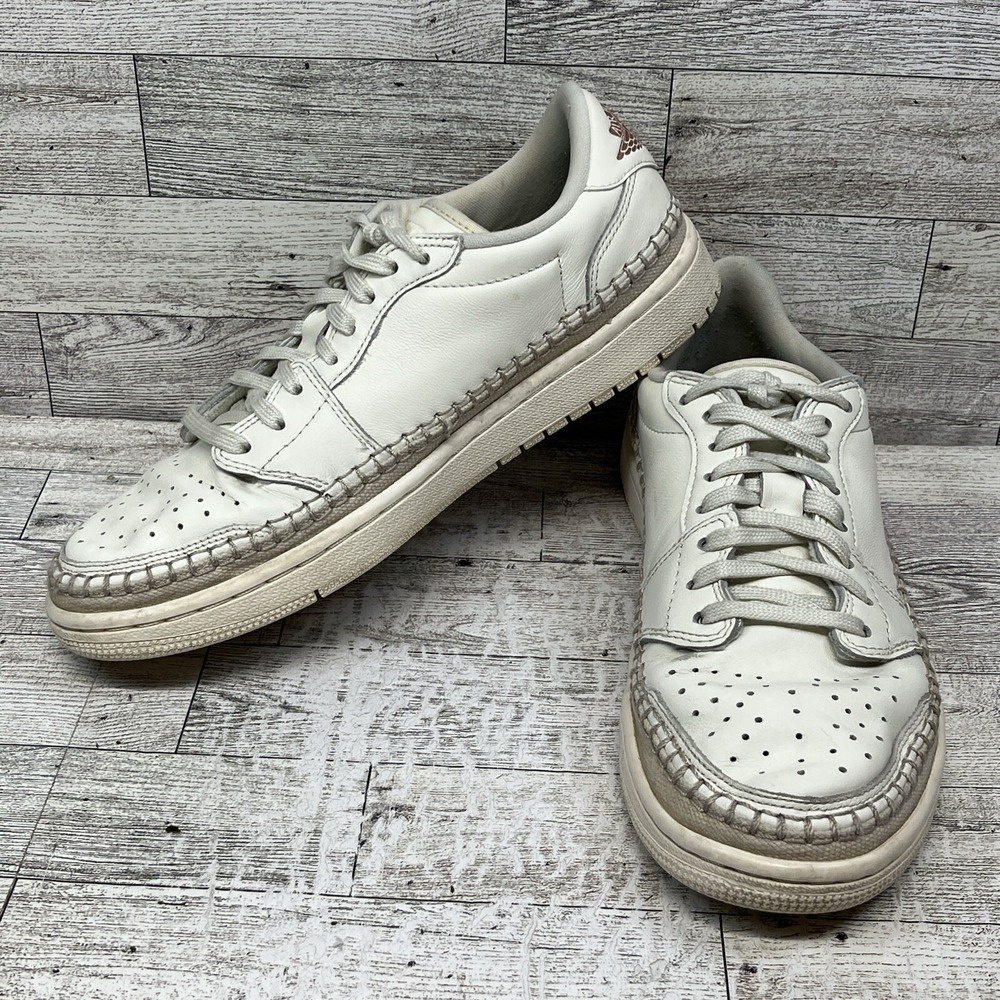 Nike Air Jordan‎ 1 Retro Low Sail 2018 White Leather Athletic Shoes Women Sz 9.5